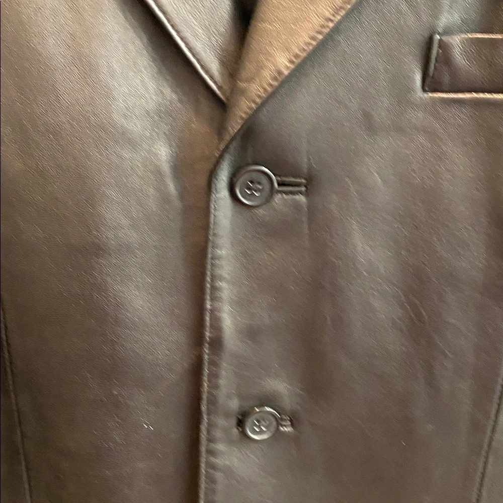 Jones New York Black Leather Sport Coat